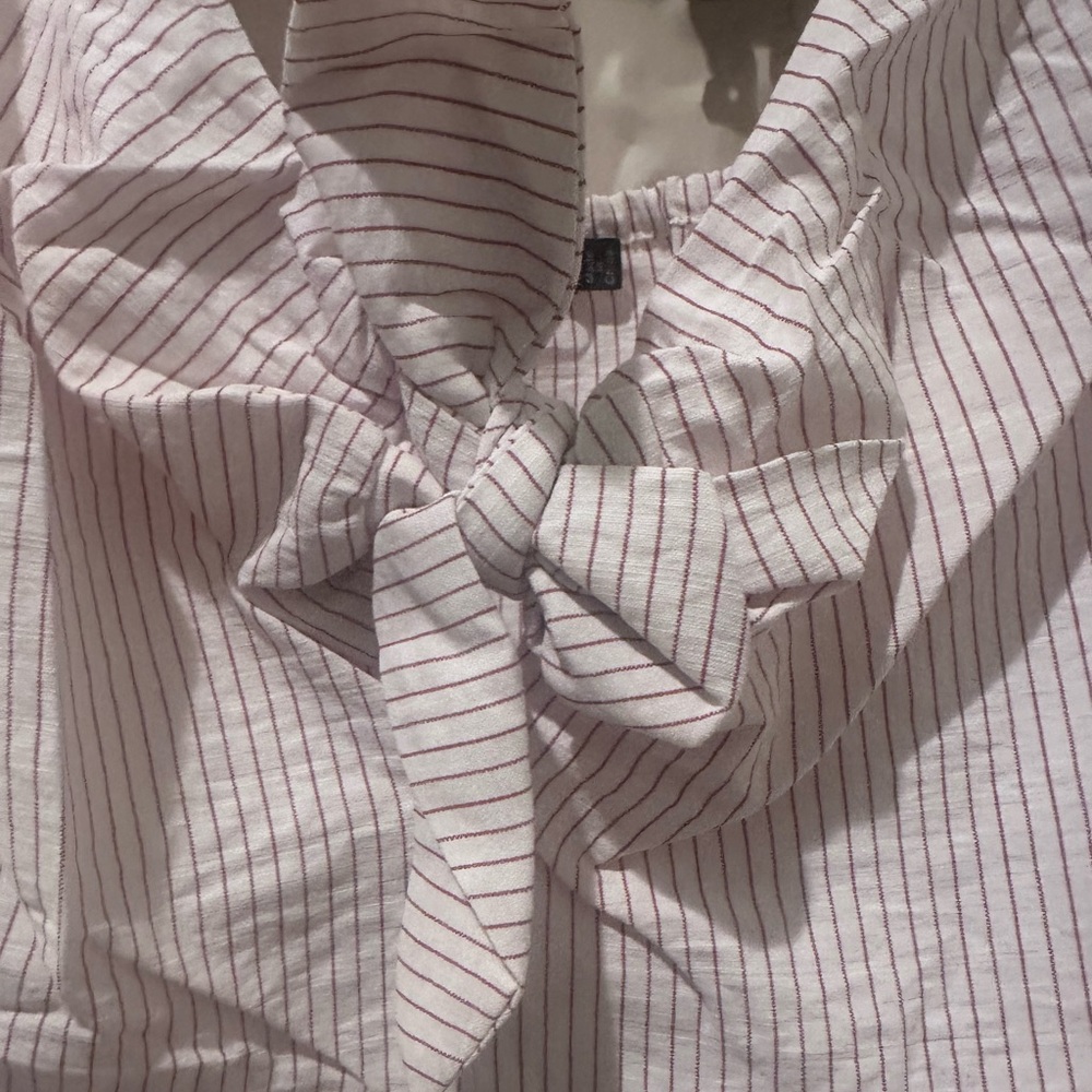 NWT Doe & Rae Striped Tie-Front Peplum Cami Top - Small - Picture 2 of 5